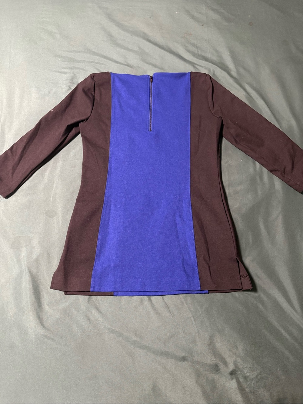 New York & Company Royal Blue and Black Colorblock Long-Sleeve top